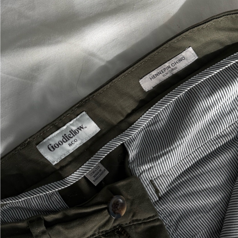 Goodfellow & Co Dark Olive Hennepin Chino